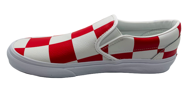Red classic slip on top vans