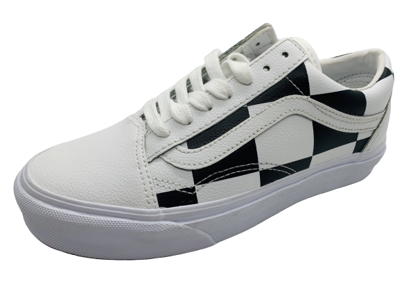Vans Old Skool Leather Check 11 True White Black